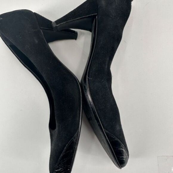 Jil Sander Women's Velvet Leather Trim Pointed Toe Pump Heel Shoes Black Size 36 - Picture 7 of 15